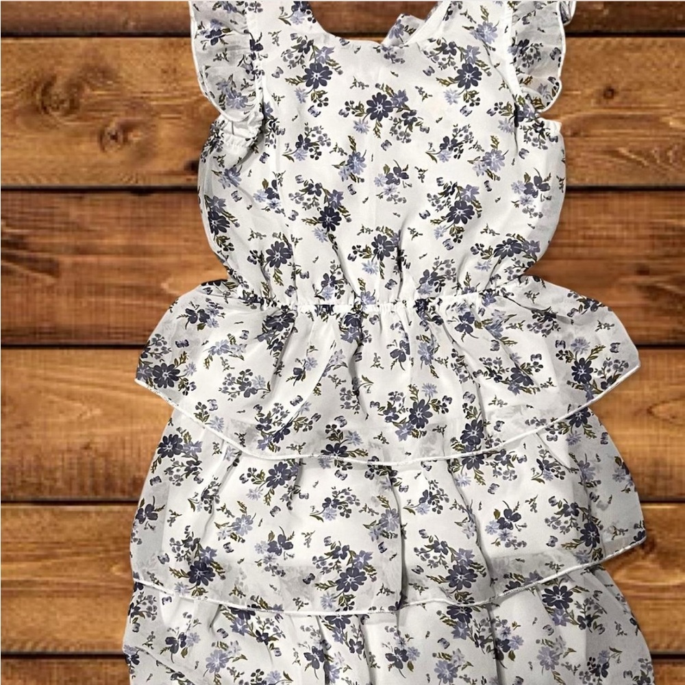Floral Ruffle Kids Casual Dress
